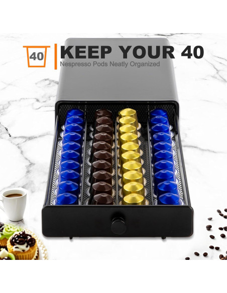 Cajón para cápsulas de café ROWISE 40 unidades negro Cajón para cápsulas de café ROWISE 40 unidades negro