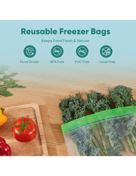 Bolsas Reutilizables de Congelador Lerine 26 Piezas 3.78L Bolsas Reutilizables de Congelador Lerine 26 Piezas 3.78L