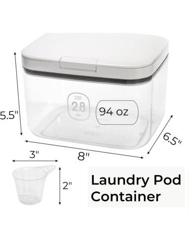 Contenedor hermético para cápsulas de lavandería Tlence 2.8L