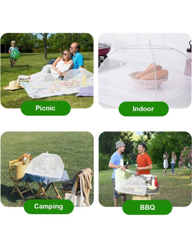Cubiertas de Comida FOOEN 3Pack Plegables 43x43cm para Picnic