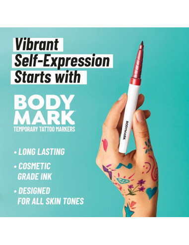Marcadores de Tatuajes Temporales BIC BodyMark, 8 Colores, Punta Fina