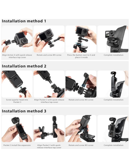 Soporte Clip de Mochila STARTRC para DJI Pocket 3 - Rotación 360 Soporte Clip de Mochila STARTRC para DJI Pocket 3 - Rotación 360