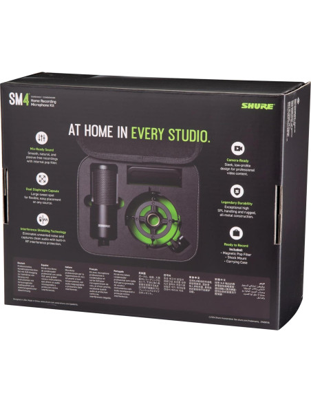 Micrófono de Grabación Shure SM4 Kit con Filtro Pop y Soporte Micrófono de Grabación Shure SM4 Kit con Filtro Pop y Soporte