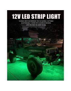 Tira de luz LED verde impermeable Keiurot 32.3cm 12V - Paquete de 4 2