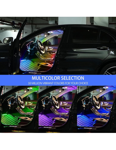 Tira LED Interior de Coche Ailinge RGB 72 LEDs USB 5V Impermeable