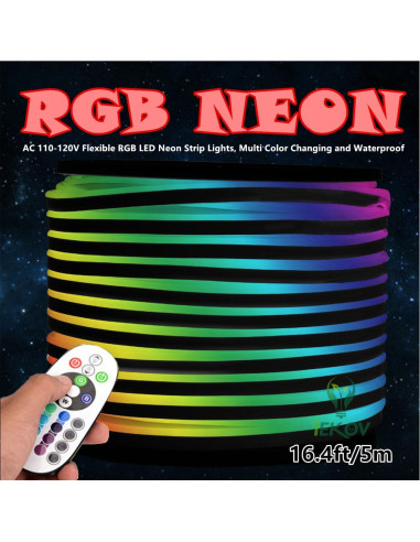 Tira de luz LED Neon RGB 5m IEKOV a prueba de agua