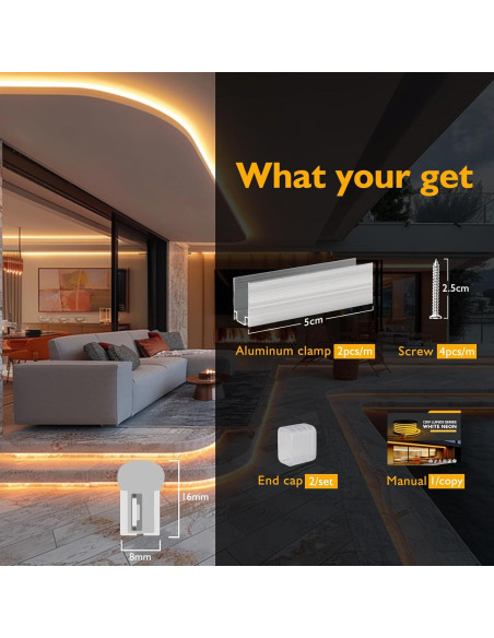 Tira de Luz LED Dimmable 5m HRG Blanco Cálido Impermeable Tira de Luz LED Dimmable 5m HRG Blanco Cálido Impermeable
