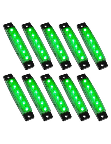 Luces LED de Tira de Roca PSEQT 10 Pcs Verde IP67 12V