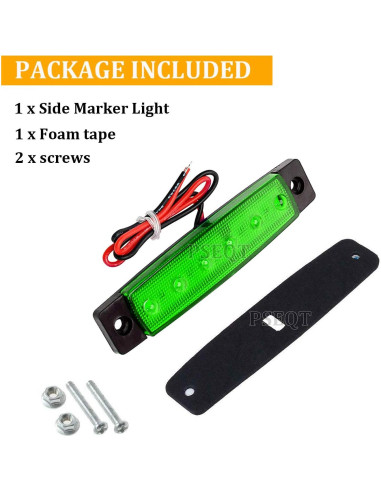 Luces LED de Tira de Roca PSEQT 10 Pcs Verde IP67 12V