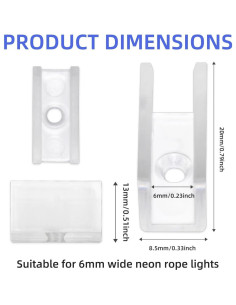 Clips de Fijación para Luces de Cuerda Neon Meevt 100PCS 6mm 2