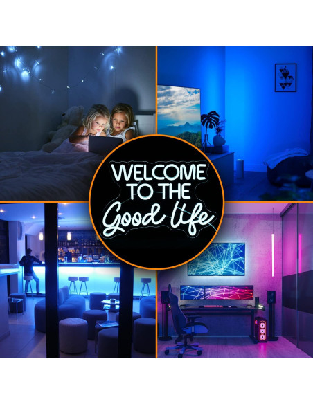 Letrero de Neón LED Regulable LISIGNVE 42x28 cm Azul Hielo Letrero de Neón LED Regulable LISIGNVE 42x28 cm Azul Hielo
