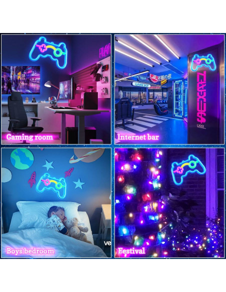 Luz de Neón Gamer Vicloon Controlador de Juego LED USB Luz de Neón Gamer Vicloon Controlador de Juego LED USB