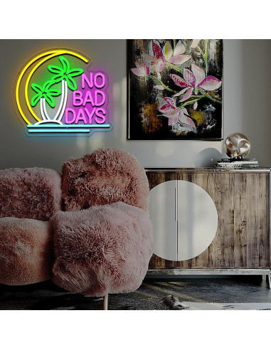 Letrero de Neón PMCVYH No Malos Días 33.5x32 cm LED Decoración