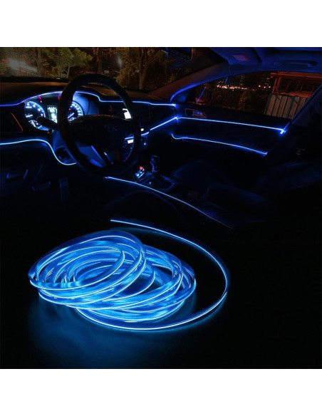 Tira de Luz LED Interior para Coche Keiurot 5M Azul USB 5V Tira de Luz LED Interior para Coche Keiurot 5M Azul USB 5V