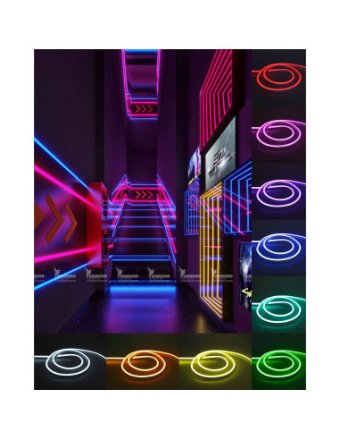 Tira LED Neón RGB 5M Aclorol Impermeable Control Remoto