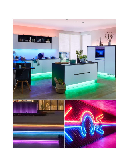 Tira LED Neón RGB 5M Aclorol Impermeable Control Remoto Tira LED Neón RGB 5M Aclorol Impermeable Control Remoto