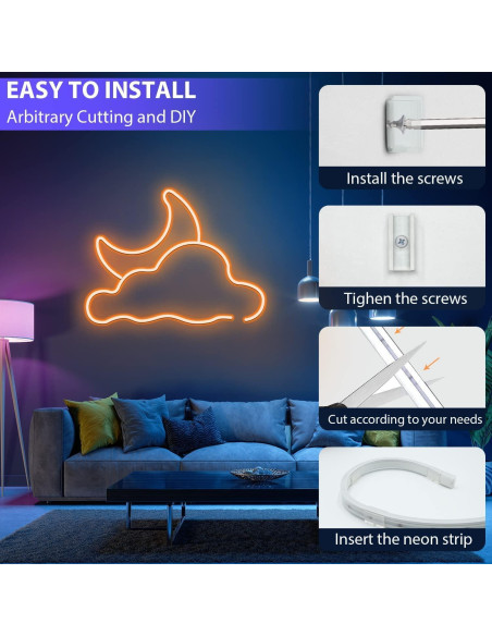 Tira de Luces LED Neón RGB 5m Lucienstar, Control App, IP67 Tira de Luces LED Neón RGB 5m Lucienstar, Control App, IP67