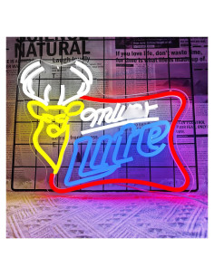 Cartel de Neón JooeTuu Cerveza Ciervo Blanca Dimmable 42.7x33.1cm