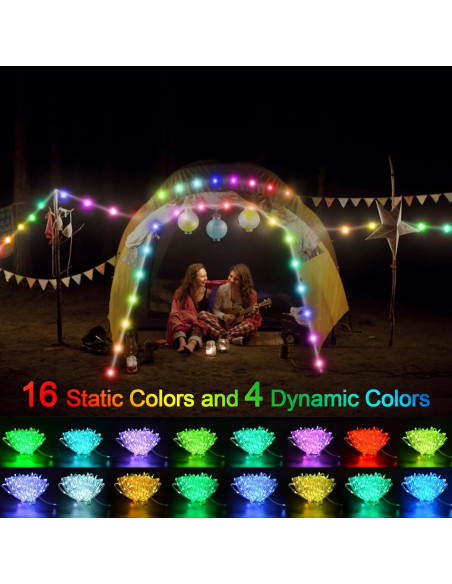 Luces de Cuerda Echosari 16m RGB a Pilas con Control Remoto Luces de Cuerda Echosari 16m RGB a Pilas con Control Remoto