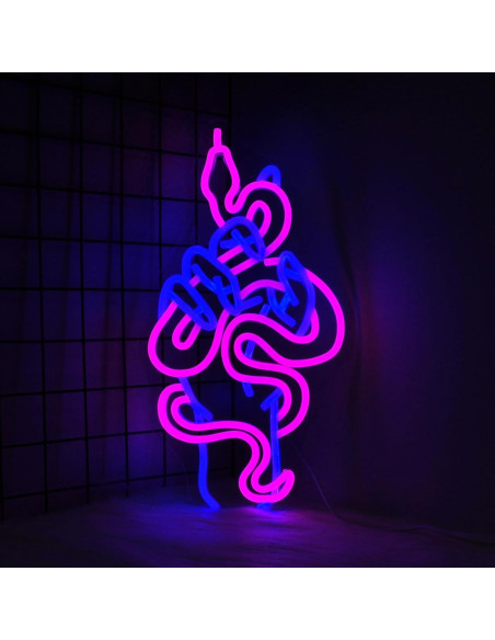 Luz de Neón LED Serpiente Whfobfe 42x22.7cm USB Decorativa Luz de Neón LED Serpiente Whfobfe 42x22.7cm USB Decorativa