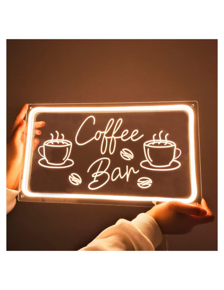 Luz de Neón LED Planzo Coffee Bar 23x40 cm USB 5V Luz de Neón LED Planzo Coffee Bar 23x40 cm USB 5V