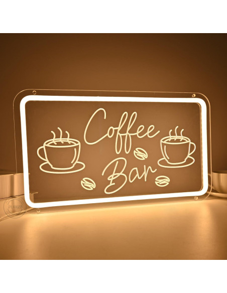 Luz de Neón LED Planzo Coffee Bar 23x40 cm USB 5V Luz de Neón LED Planzo Coffee Bar 23x40 cm USB 5V