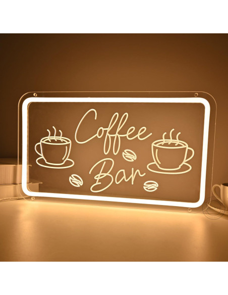 Luz de Neón LED Planzo Coffee Bar 23x40 cm USB 5V Luz de Neón LED Planzo Coffee Bar 23x40 cm USB 5V