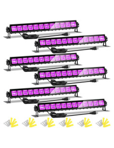 Paquete de 6 Luces LED Negras TigQiang 38W para Fiesta