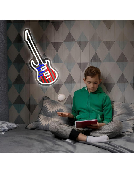 Luz de Neón Guitarra Americana Whfobfe LED USB Decorativa Luz de Neón Guitarra Americana Whfobfe LED USB Decorativa