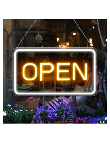 Cartel LED Abierto FLETERGIB 40.64x22.86cm Regulable USB