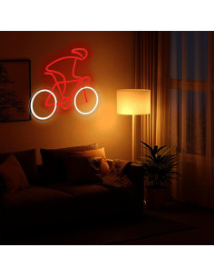 Luz de Neón LED Bicicleta Roja Dimmable 36.6x33.5cm 2