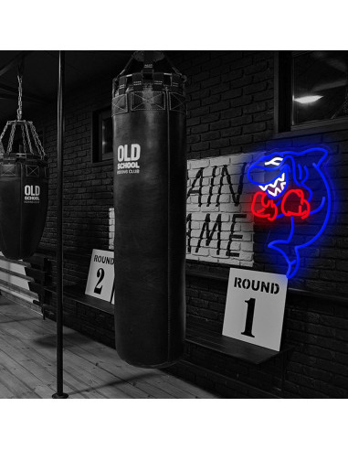 Luz de Neón LED Tiburón Boxeador Sikooruled - Decoración Fitness