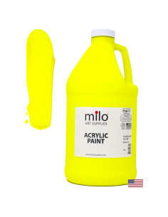 Pintura Acrílica Neón Amarillo Fluorescente Milo 64 oz