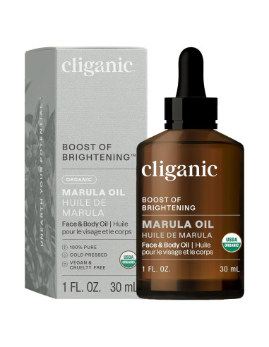 Aceite de Marula Orgánico Cliganic 29.57 ml Puro para Cara y Cabello