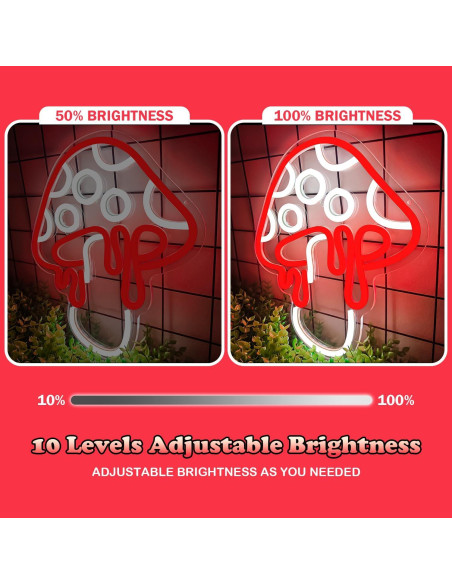 Luz de Neón Hongo Ajoyferris 30x26.2cm Regulable LED Luz de Neón Hongo Ajoyferris 30x26.2cm Regulable LED