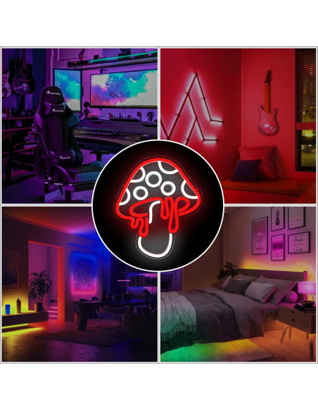 Luz de Neón Hongo Ajoyferris 30x26.2cm Regulable LED Luz de Neón Hongo Ajoyferris 30x26.2cm Regulable LED