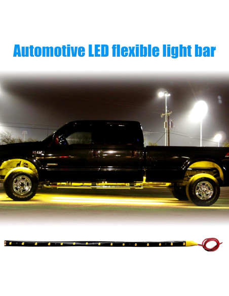 Tira de Luz LED Bajo Carro Dickno Amarillo 6 Pcs 30.48 cm Tira de Luz LED Bajo Carro Dickno Amarillo 6 Pcs 30.48 cm