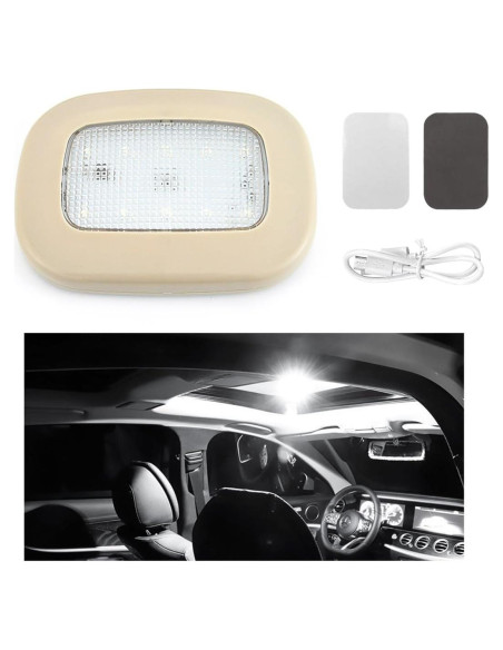 Lámpara de Techo Interior de Coche Ohleats Beige LED USB Lámpara de Techo Interior de Coche Ohleats Beige LED USB