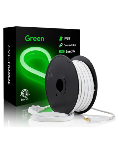 Luces de Cuerda LED Neon Verde TORCHSTAR 15.24m IP67