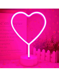 Luz LED Corazón Rosa VIFULIN, Decoración USB/Batería 30.48 cm 2
