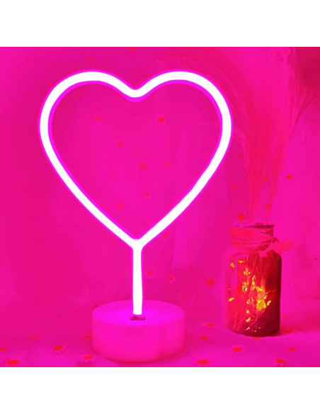 Luz LED Corazón Rosa VIFULIN, Decoración USB/Batería 30.48 cm Luz LED Corazón Rosa VIFULIN, Decoración USB/Batería 30.48 cm