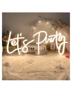 Letrero Neón Vamos a Fiestar Jinxin 58.4x25.4cm LED Regulable