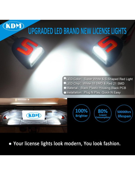 KDM Luz de Placa de Licencia LED para Chevy Silverado 1999-2013 KDM Luz de Placa de Licencia LED para Chevy Silverado 1999-2013
