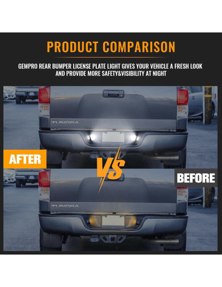Luz de Placa de Licencia LED Gempro Tubo Neón Blanco Toyota