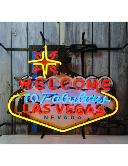 Cartel de Neón Bienvenido a Las Vegas Hvkeer 20x24 Pared Cartel de Neón Bienvenido a Las Vegas Hvkeer 20x24 Pared