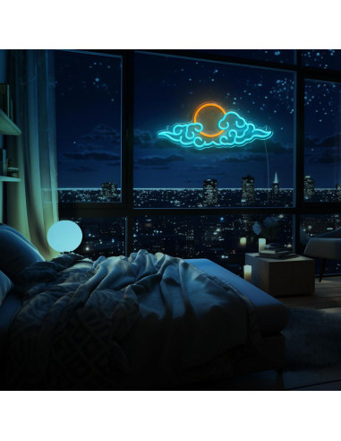 Luz de Neón LED WAMPUTO Nube de Anime 39.37x15.88 cm USB