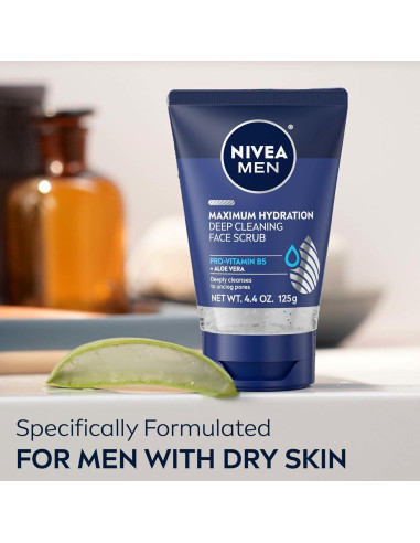 NIVEA MEN Exfoliante Facial Limpiador Profundo 3x124g Aloe Vera