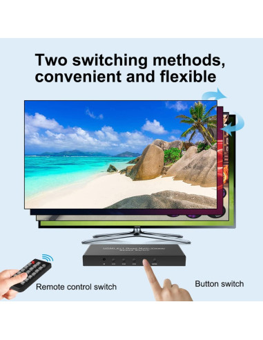 Convertidor HDMI 4x1 HDSUNWSTD 1080p con Control Remoto