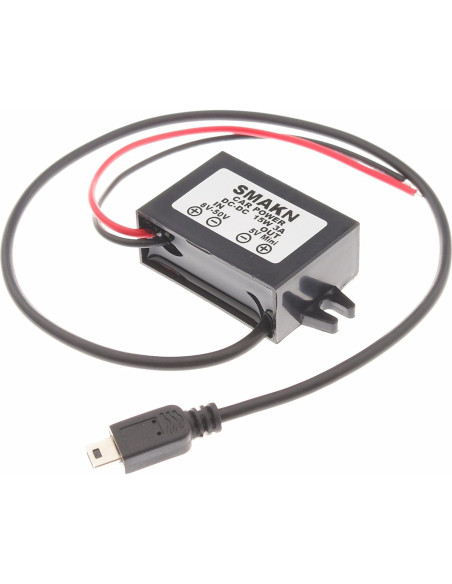 Convertidor DC/DC 12V a 5V 3A SMAKN Impermeable Mini-USB Convertidor DC/DC 12V a 5V 3A SMAKN Impermeable Mini-USB