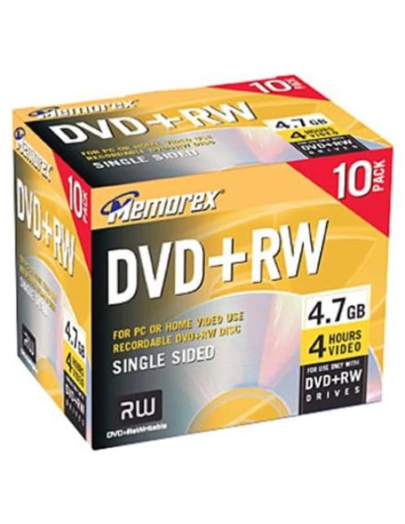 Memorex DVD+RW Regrabable 4.7GB Paquete de 10 Discos Memorex DVD+RW Regrabable 4.7GB Paquete de 10 Discos